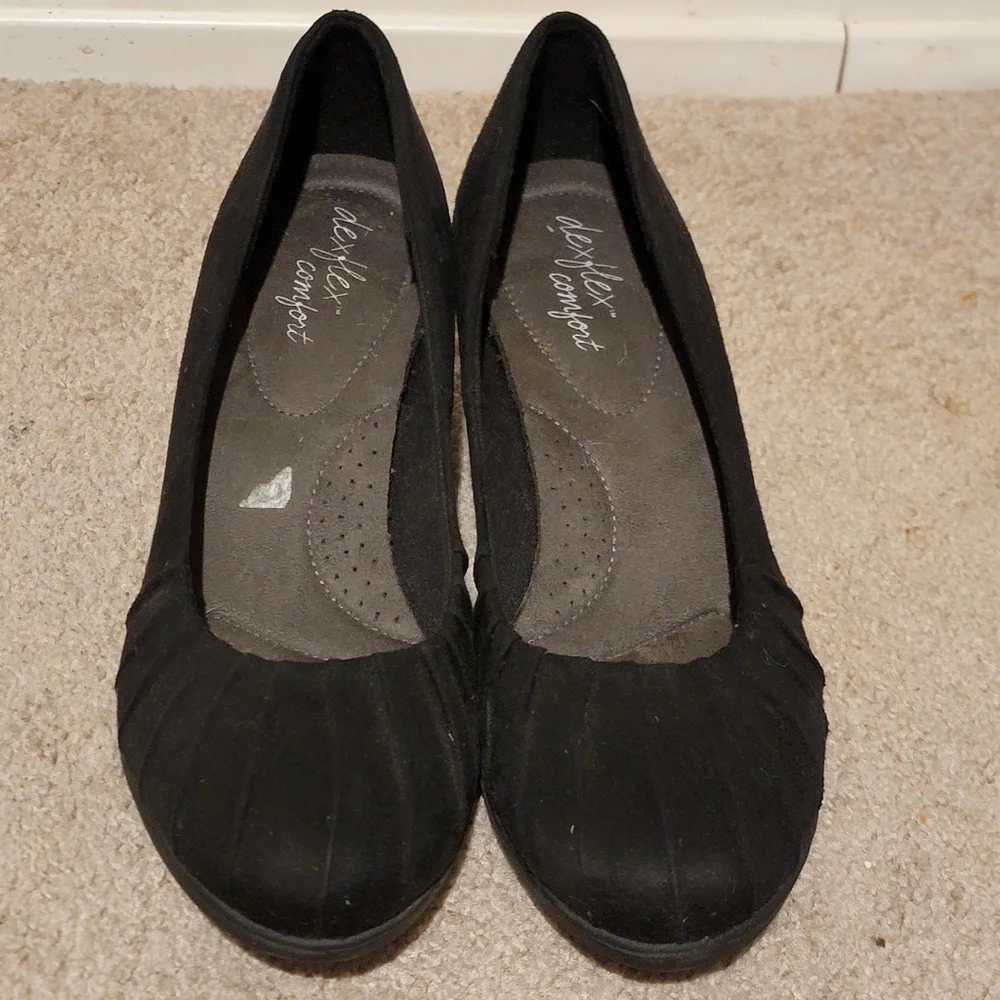 Dexflex Comfort Wedge Heels Black Size 8.5